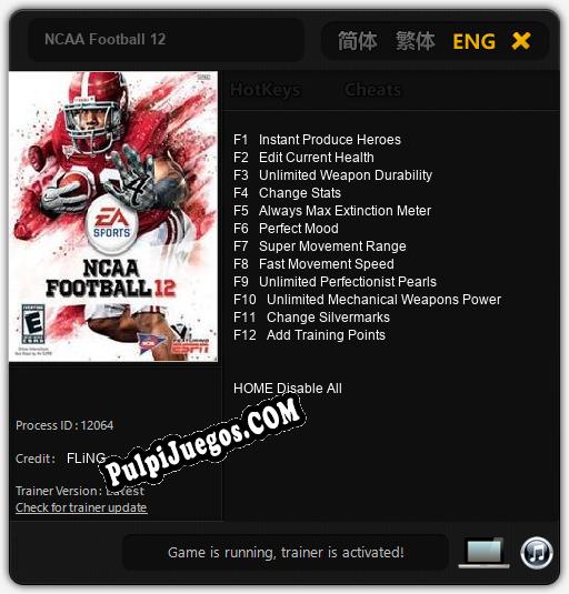 Entrenador liberado a NCAA Football 12 [v1.0.6]