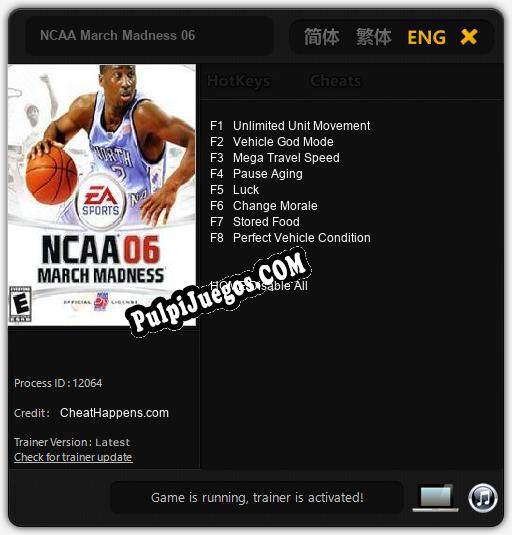 NCAA March Madness 06: Trainer +8 [v1.3]