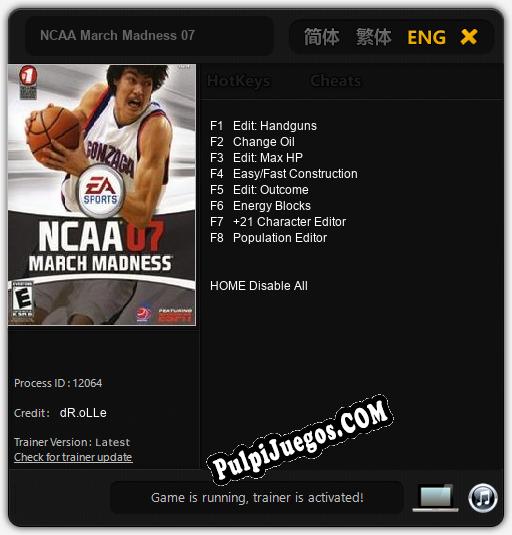 NCAA March Madness 07: Treinador (V1.0.9)