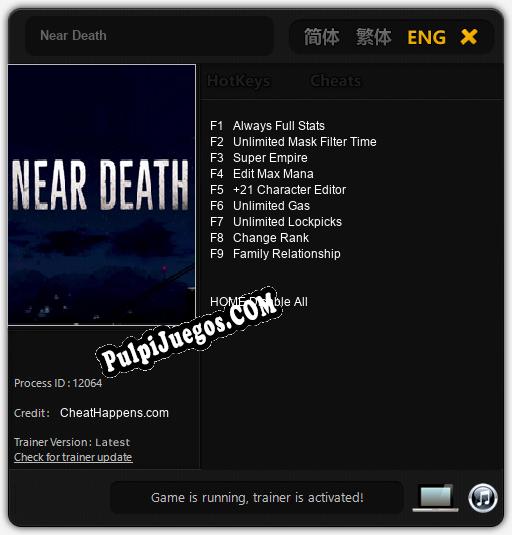 Near Death: Cheats, Trainer +9 [CheatHappens.com]