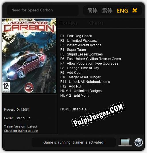 Need for Speed Carbon: Trainer +14 [v1.1]