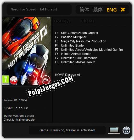 Entrenador liberado a Need For Speed: Hot Pursuit [v1.0.7]