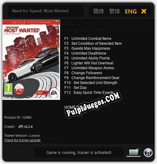 Need for Speed: Most Wanted: Treinador (V1.0.4)