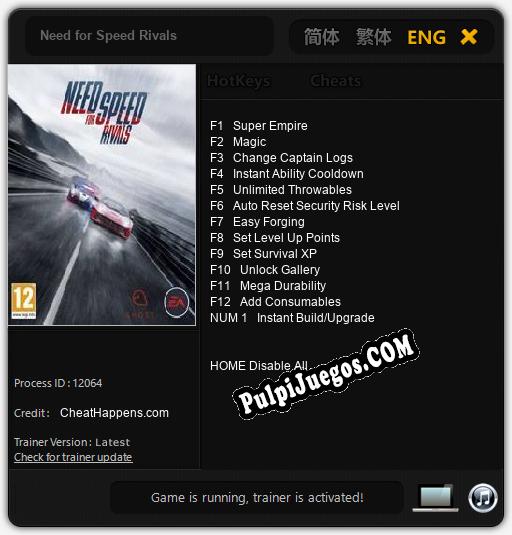 Need for Speed Rivals: Cheats, Trainer +13 [CheatHappens.com]