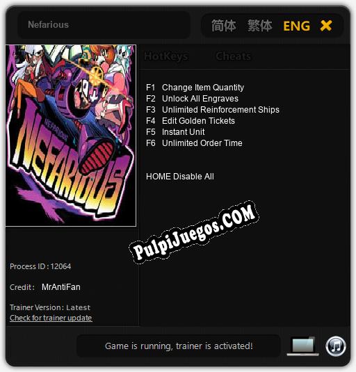 Entrenador liberado a Nefarious [v1.0.4]