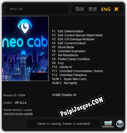 Entrenador liberado a Neo Cab [v1.0.5]