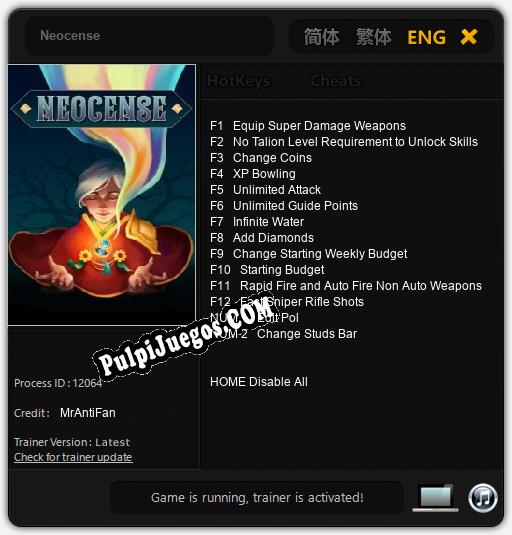 Neocense: Cheats, Trainer +14 [MrAntiFan]