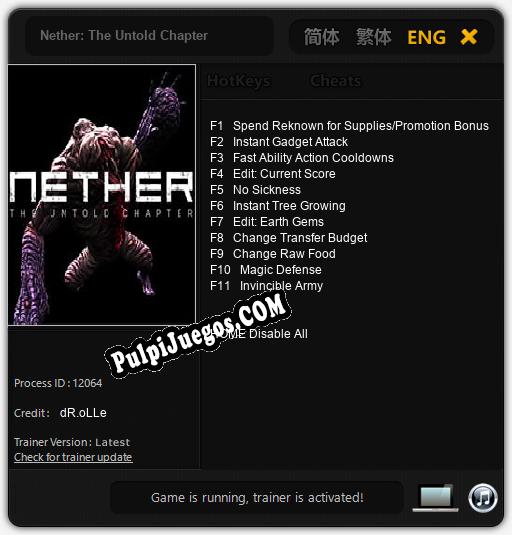 Entrenador liberado a Nether: The Untold Chapter [v1.0.6]