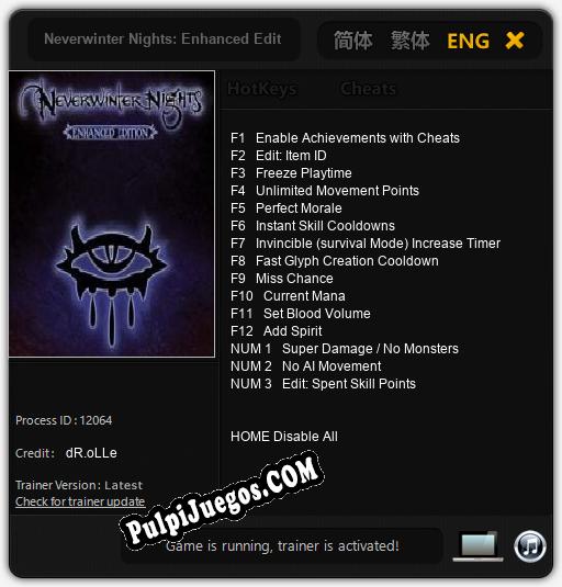 Neverwinter Nights: Enhanced Edition: Treinador (V1.0.38)