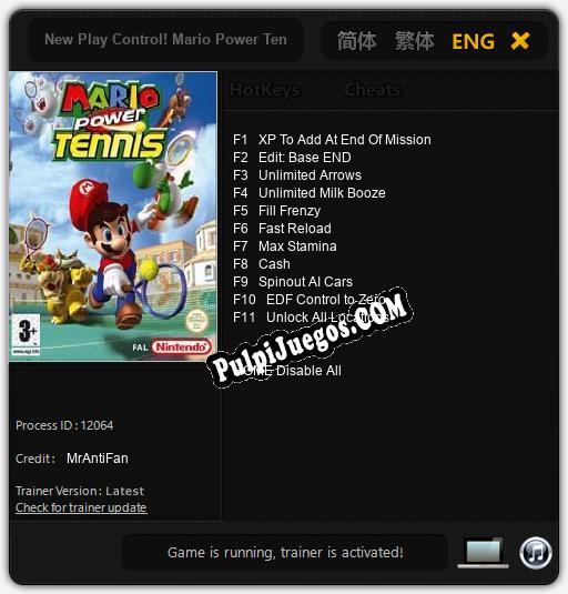 New Play Control! Mario Power Tennis: Treinador (V1.0.99)