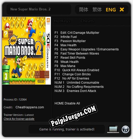 Entrenador liberado a New Super Mario Bros. 2 [v1.0.5]