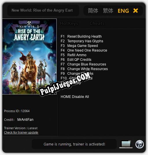 New World: Rise of the Angry Earth: Cheats, Trainer +11 [MrAntiFan]