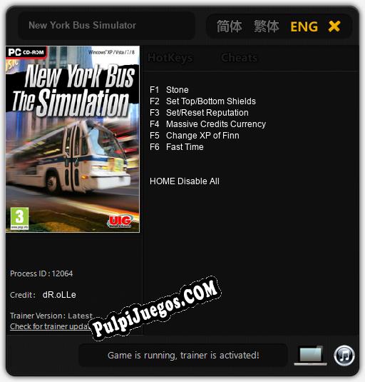 New York Bus Simulator: Trainer +6 [v1.1]