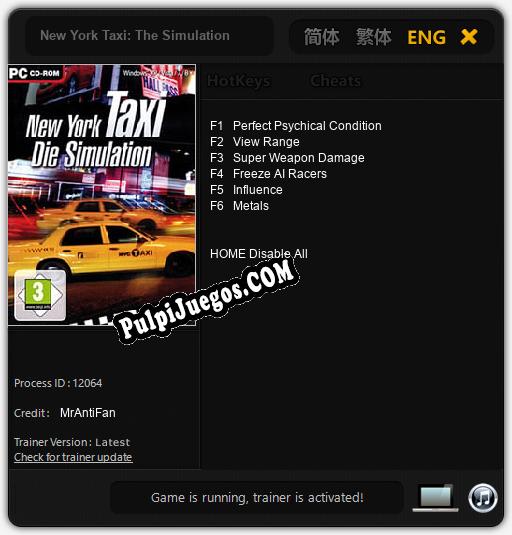 Entrenador liberado a New York Taxi: The Simulation [v1.0.7]