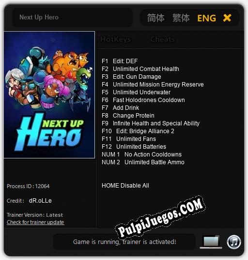 Entrenador liberado a Next Up Hero [v1.0.1]