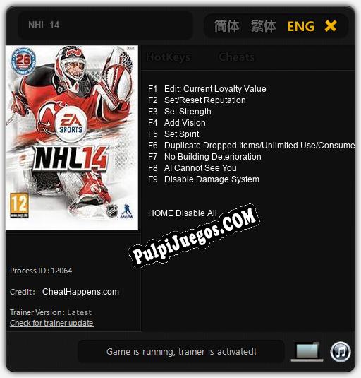 NHL 14: Trainer +9 [v1.6]