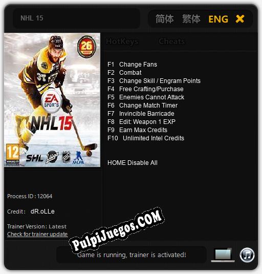 Entrenador liberado a NHL 15 [v1.0.4]