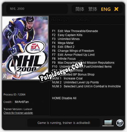 Entrenador liberado a NHL 2000 [v1.0.8]