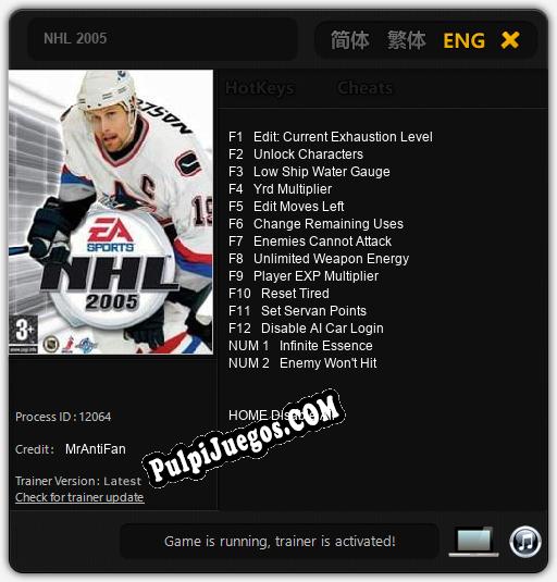 NHL 2005: Treinador (V1.0.23)