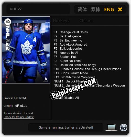 NHL 22: Cheats, Trainer +14 [dR.oLLe]