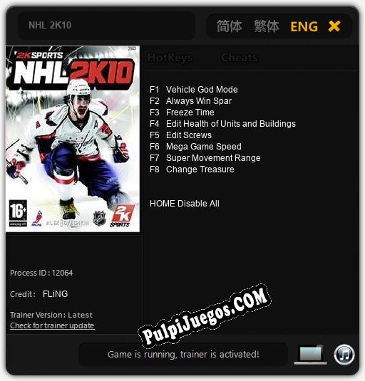 NHL 2K10: Trainer +8 [v1.3]