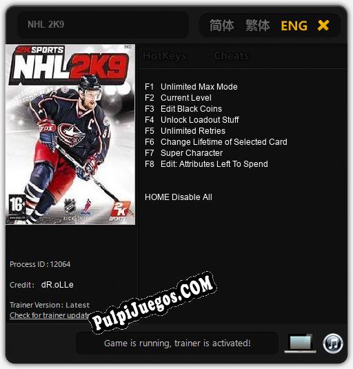 NHL 2K9: Cheats, Trainer +8 [dR.oLLe]