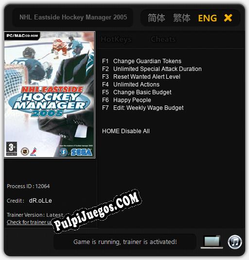 NHL Eastside Hockey Manager 2005: Trainer +7 [v1.7]