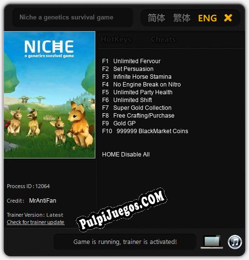 Niche a genetics survival game: Trainer +10 [v1.1]