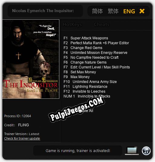 Nicolas Eymerich The Inquisitor: Book 1 The Plague: Trainer +13 [v1.5]