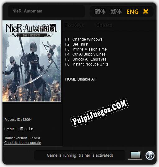 Entrenador liberado a NieR: Automata [v1.0.3]