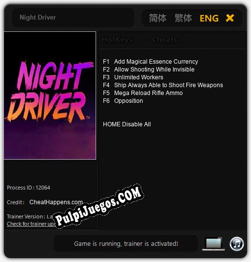 Night Driver: Cheats, Trainer +6 [CheatHappens.com]