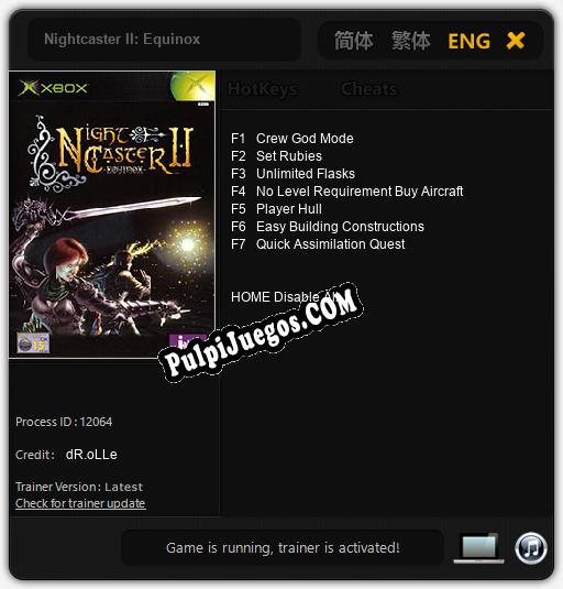 Entrenador liberado a Nightcaster II: Equinox [v1.0.3]