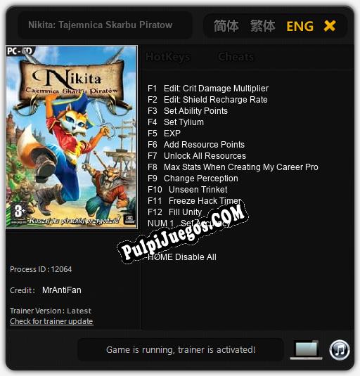 Nikita: Tajemnica Skarbu Piratow: Cheats, Trainer +13 [MrAntiFan]