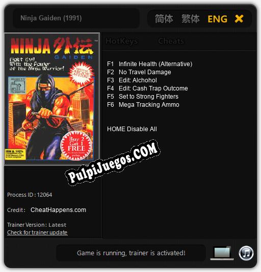 Entrenador liberado a Ninja Gaiden (1991) [v1.0.5]