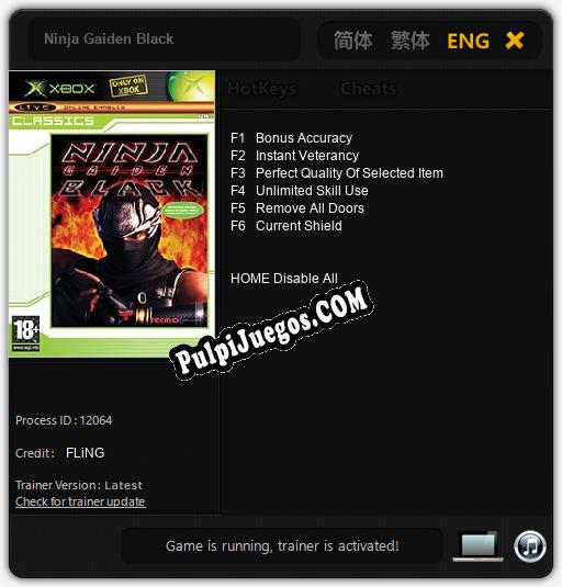 Ninja Gaiden Black: Trainer +6 [v1.6]