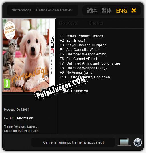 Entrenador liberado a Nintendogs + Cats: Golden Retriever & New Friends [v1.0.4]