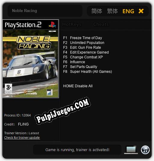 Noble Racing: Trainer +8 [v1.1]