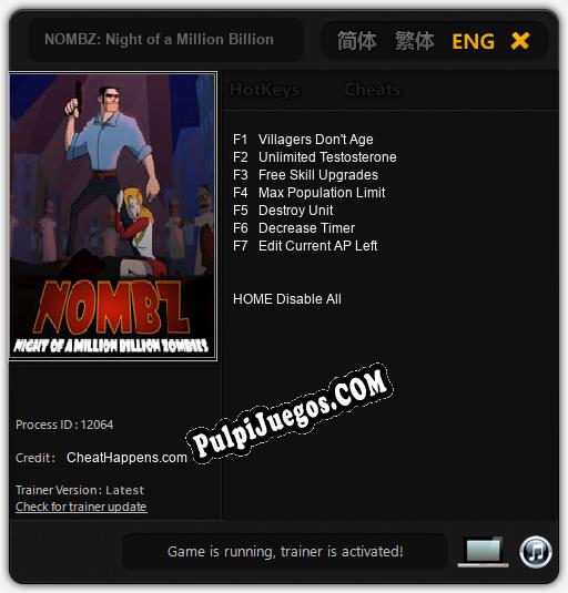 NOMBZ: Night of a Million Billion Zombies: Cheats, Trainer +7 [CheatHappens.com]