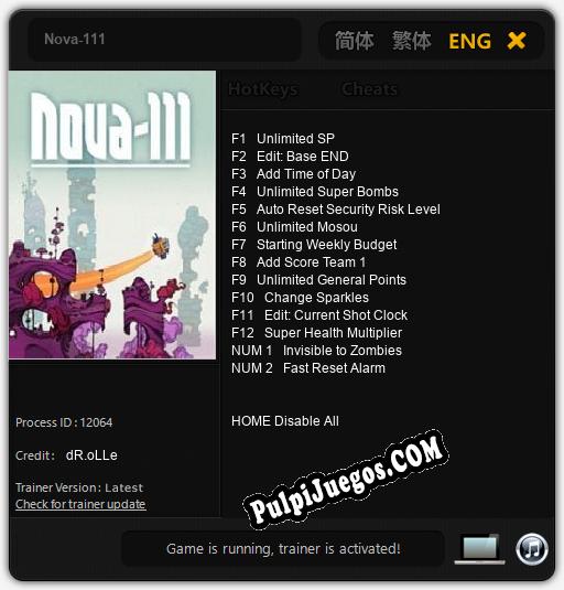 Nova-111: Cheats, Trainer +14 [dR.oLLe]