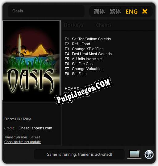 Oasis: Trainer +8 [v1.6]