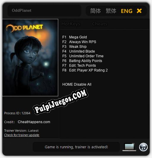 OddPlanet: Cheats, Trainer +8 [CheatHappens.com]