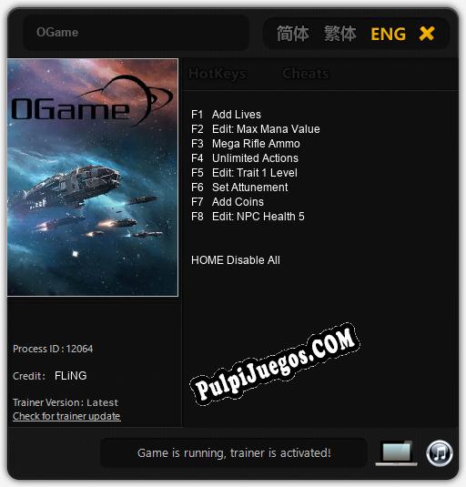 OGame: Cheats, Trainer +8 [FLiNG]