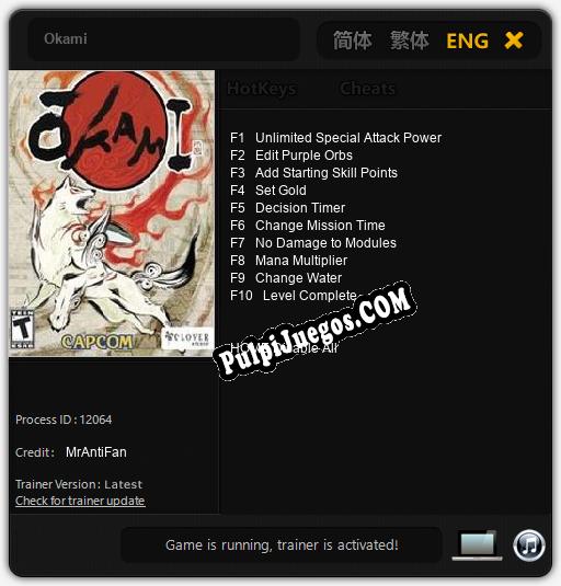 Okami: Cheats, Trainer +10 [MrAntiFan]