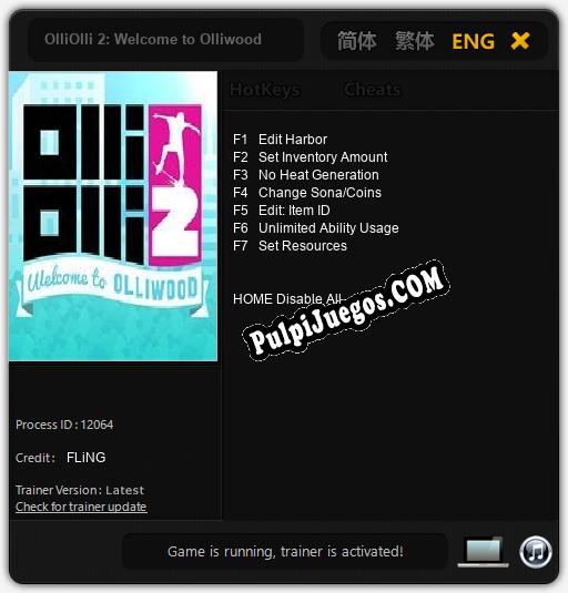 Entrenador liberado a OlliOlli 2: Welcome to Olliwood [v1.0.6]