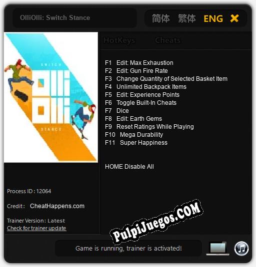 OlliOlli: Switch Stance: Trainer +11 [v1.6]