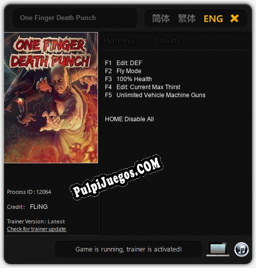 One Finger Death Punch: Trainer +5 [v1.6]