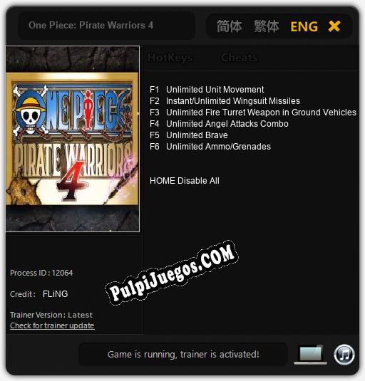 One Piece: Pirate Warriors 4: Cheats, Trainer +6 [FLiNG]