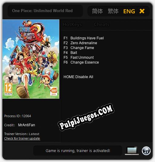 One Piece: Unlimited World Red: Trainer +6 [v1.9]