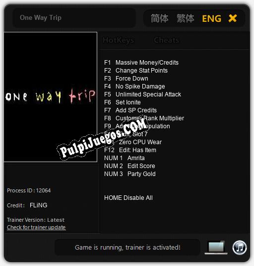 One Way Trip: Cheats, Trainer +15 [FLiNG]