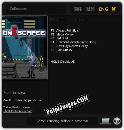 Entrenador liberado a OnEscapee [v1.0.1]